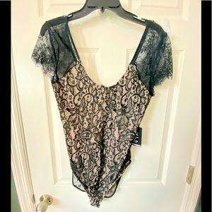 Black, Sheer, lace body top